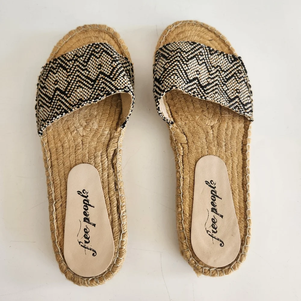 Free People Slides Espadrille Sandals  Slip On Size 39 EU /8.5 US New